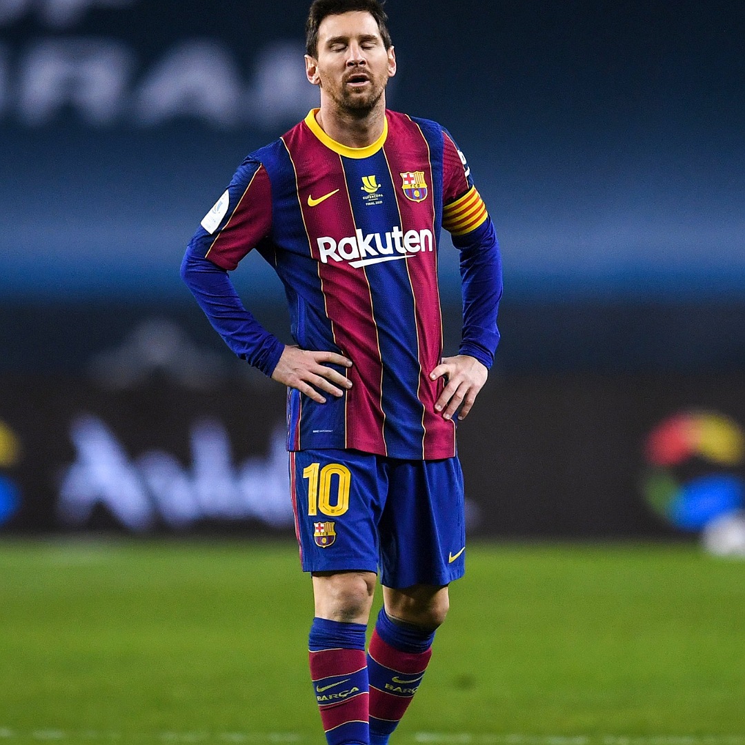 Lionel Messi, Barcelona's greatest player, has received his first red card in a Barcelona shirt.