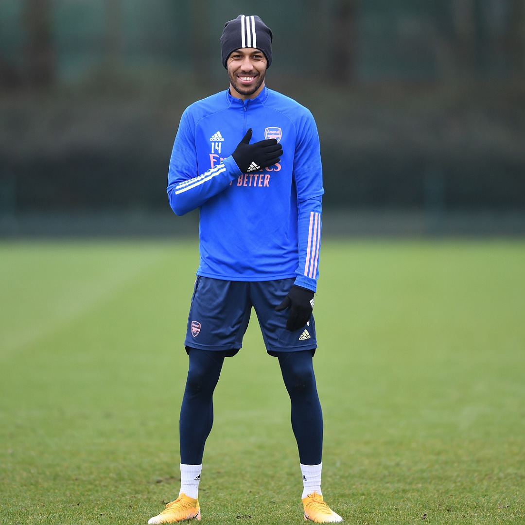 Aubameyang back to Arsenal training