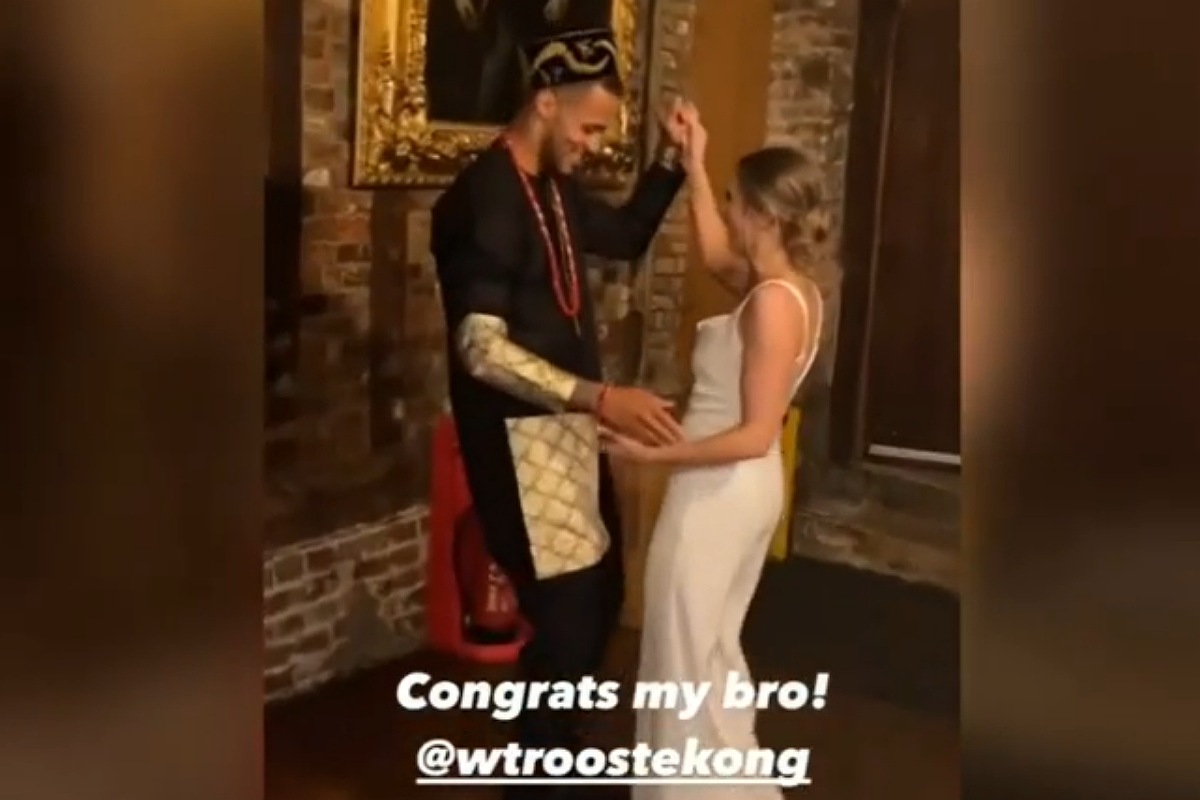 Super Eagles defender, William Troost-Ekong marries his long-term partner in a private ceremony with several footballers, including Ndidi and Iheanacho in attendance (Video)