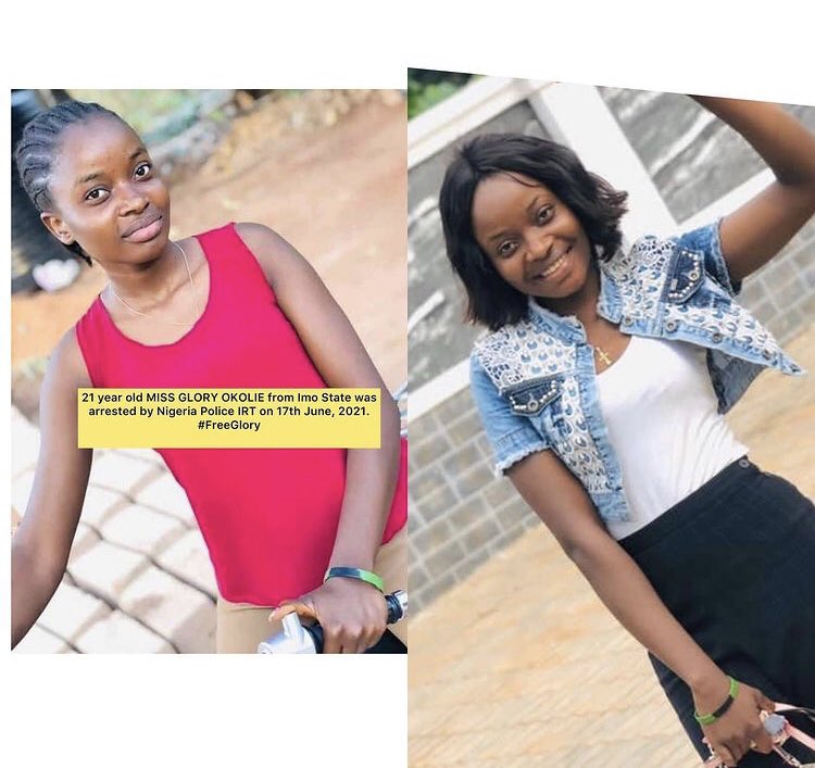 FreeGlory: Missing 21-year-old girl reportedly now a maid in police detention