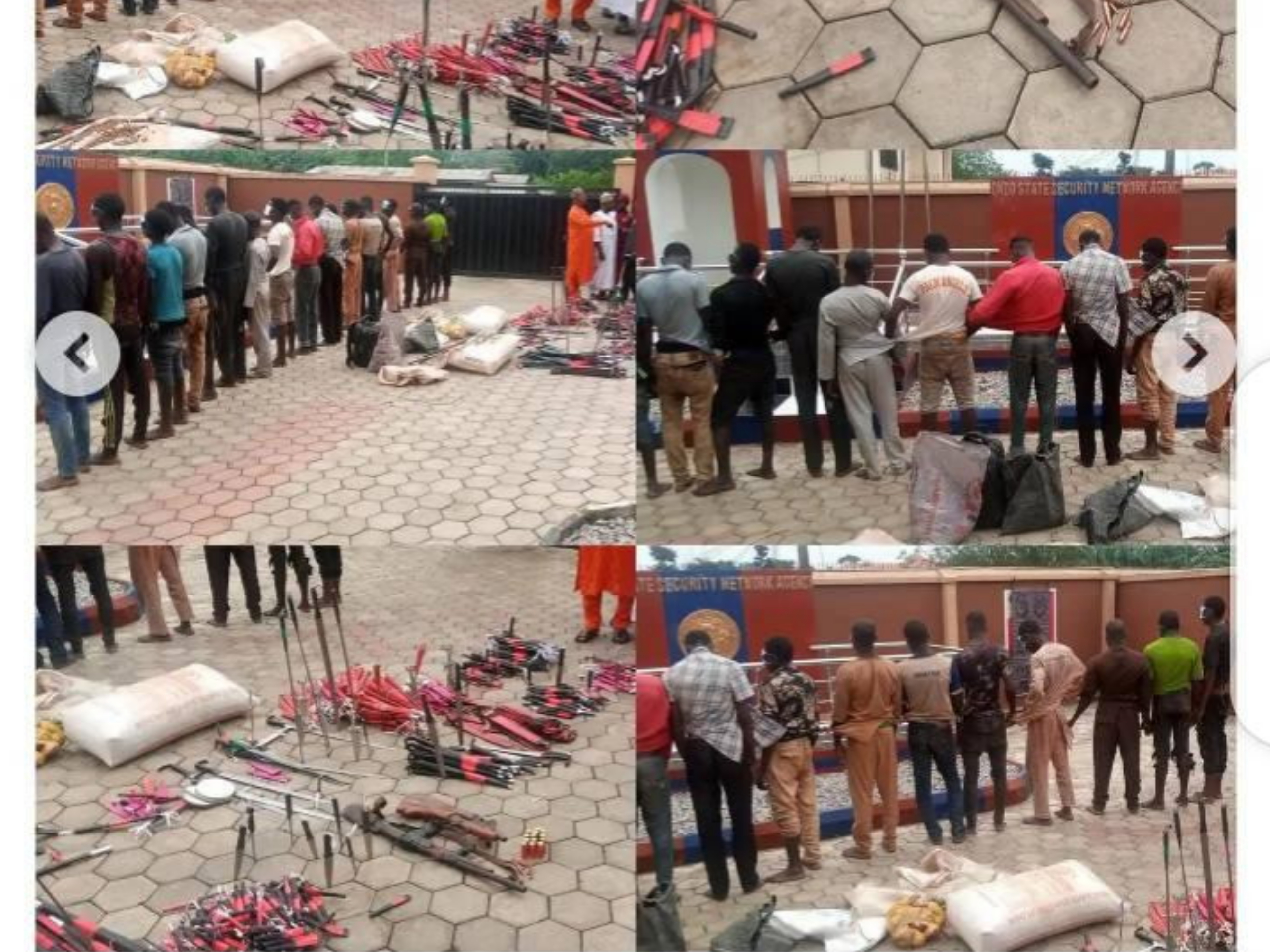 Amotekun arrests 18 suspected bandits with over 500 weapons in Ondo (photos)