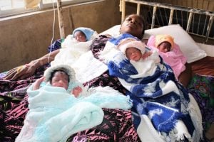 She has already delivered one out of the four babies in a private hospital but unfortunately the next baby was coming through line cross.